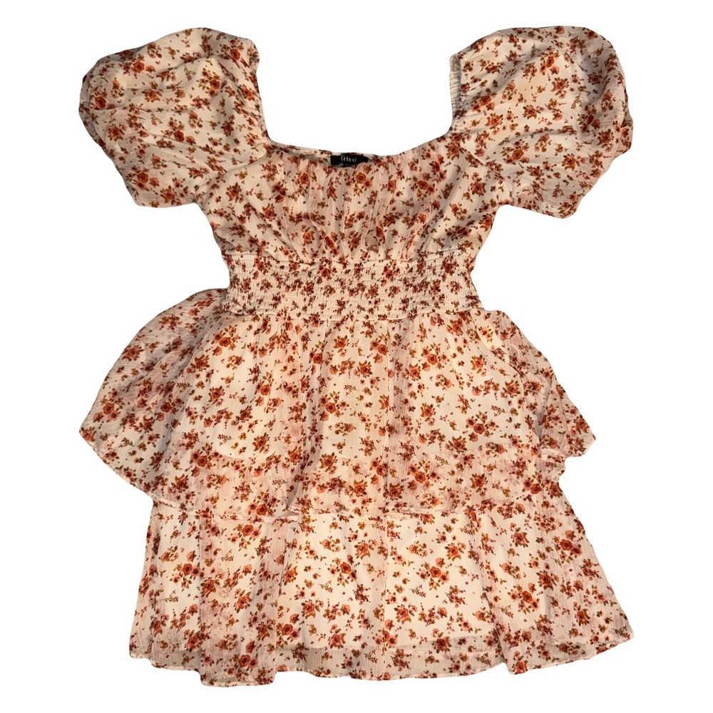 Floral Puff Sleeve womens Dress